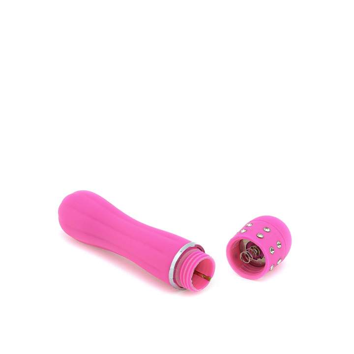 Mały różowy wibrator z diamentami