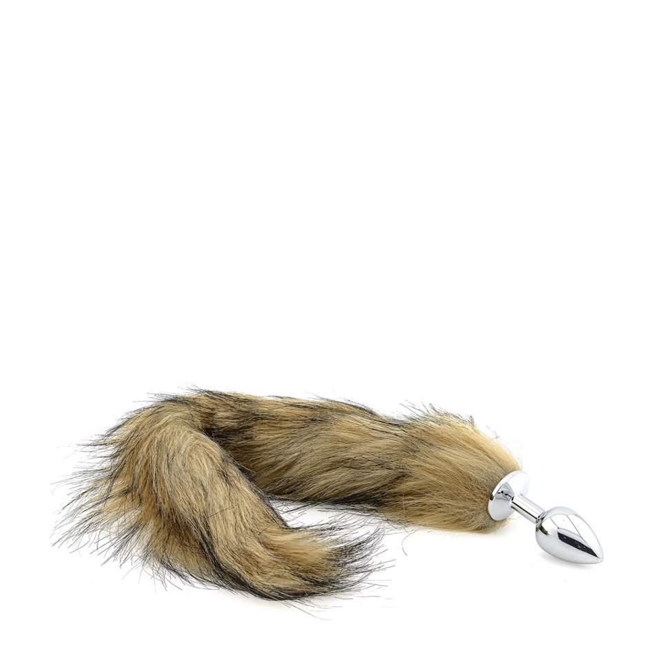 Brązowy lisi ogon – korek analny ze stali nierdzewnej dla kobiet i mężczyzn - średnica 2,5 cm