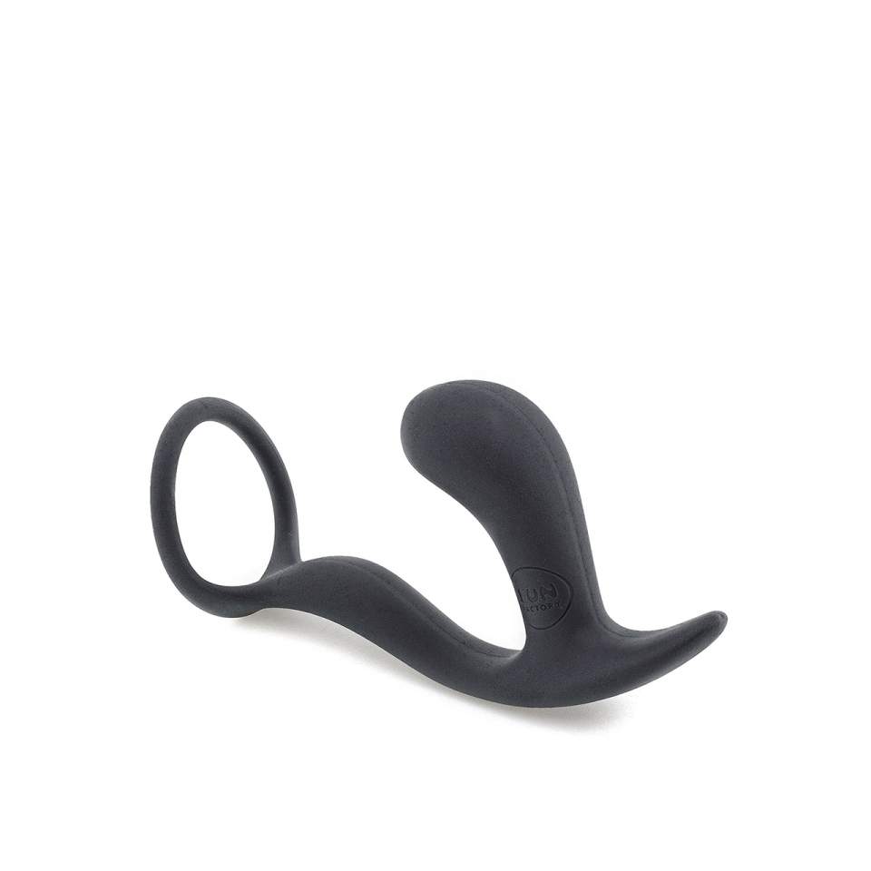 Czarny silikonowy korek analny z pierścieniem Fun Factory Bootie Ring