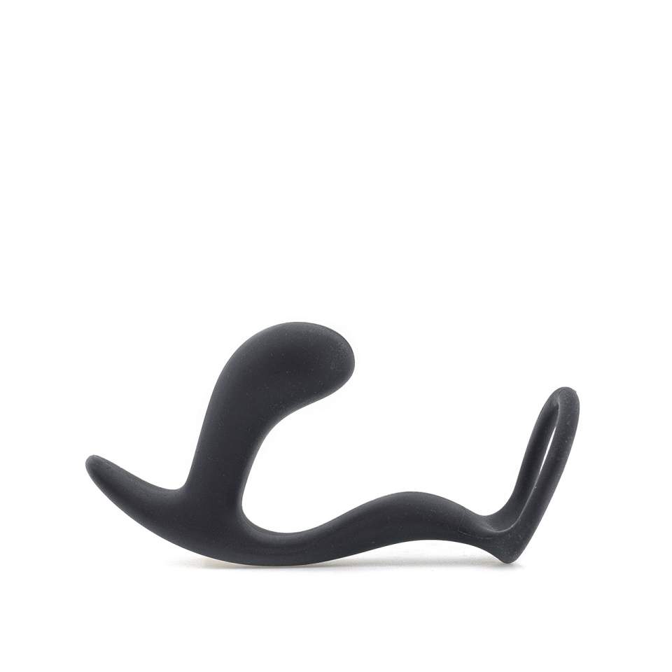 Czarny silikonowy korek analny z pierścieniem Fun Factory Bootie Ring