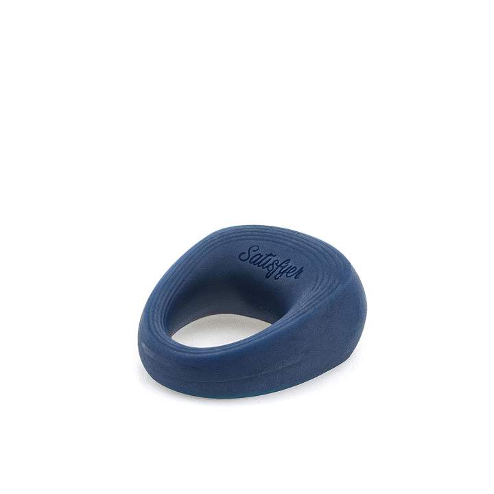 Granatowy wibrujący pierścień erekcyjny dla par niemieckiej marki Satisfyer Ring 2