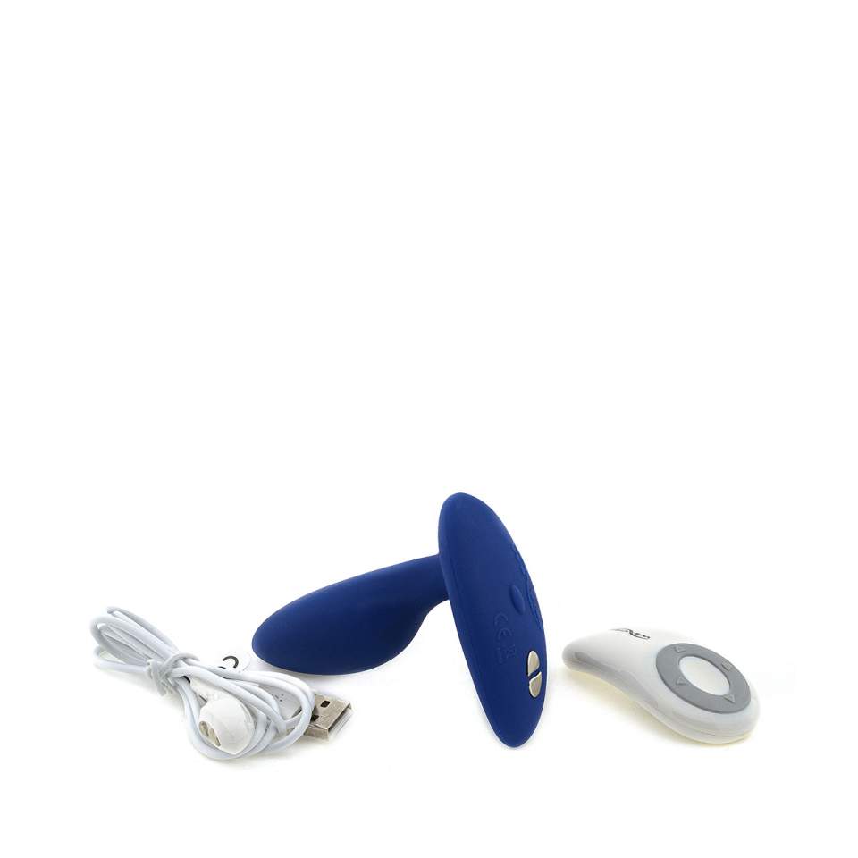 Granatowy korek analny We Vibe Ditto z wibracjami sterowany za pomocą aplikacji
