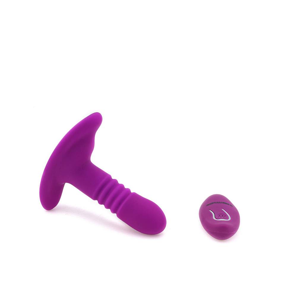 Wibrująca silikonowa zatyczka analna na pilot – 7 cm