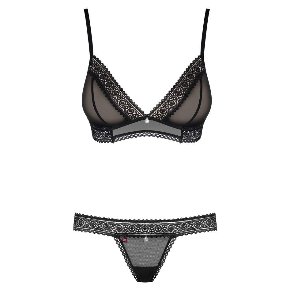 2-częściowy czarny komplet Obsessive 862-SET-1