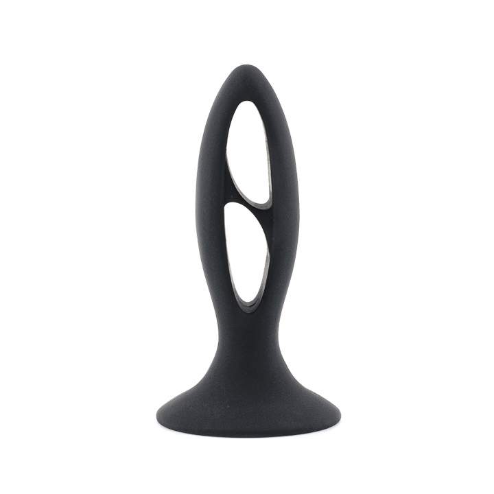 Czarny silikonowy korek analny – średnica 5 cm
