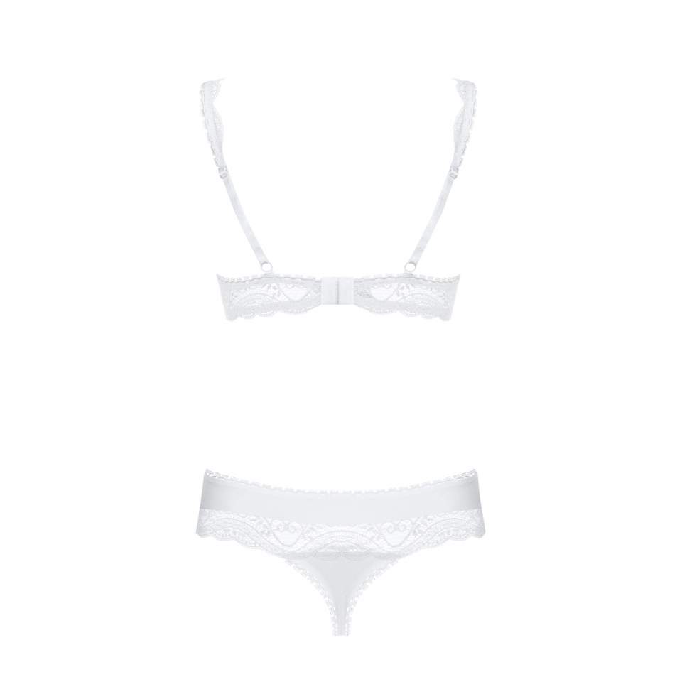 Seksowny biały komplet Obsessive Miamor 2-częściowy