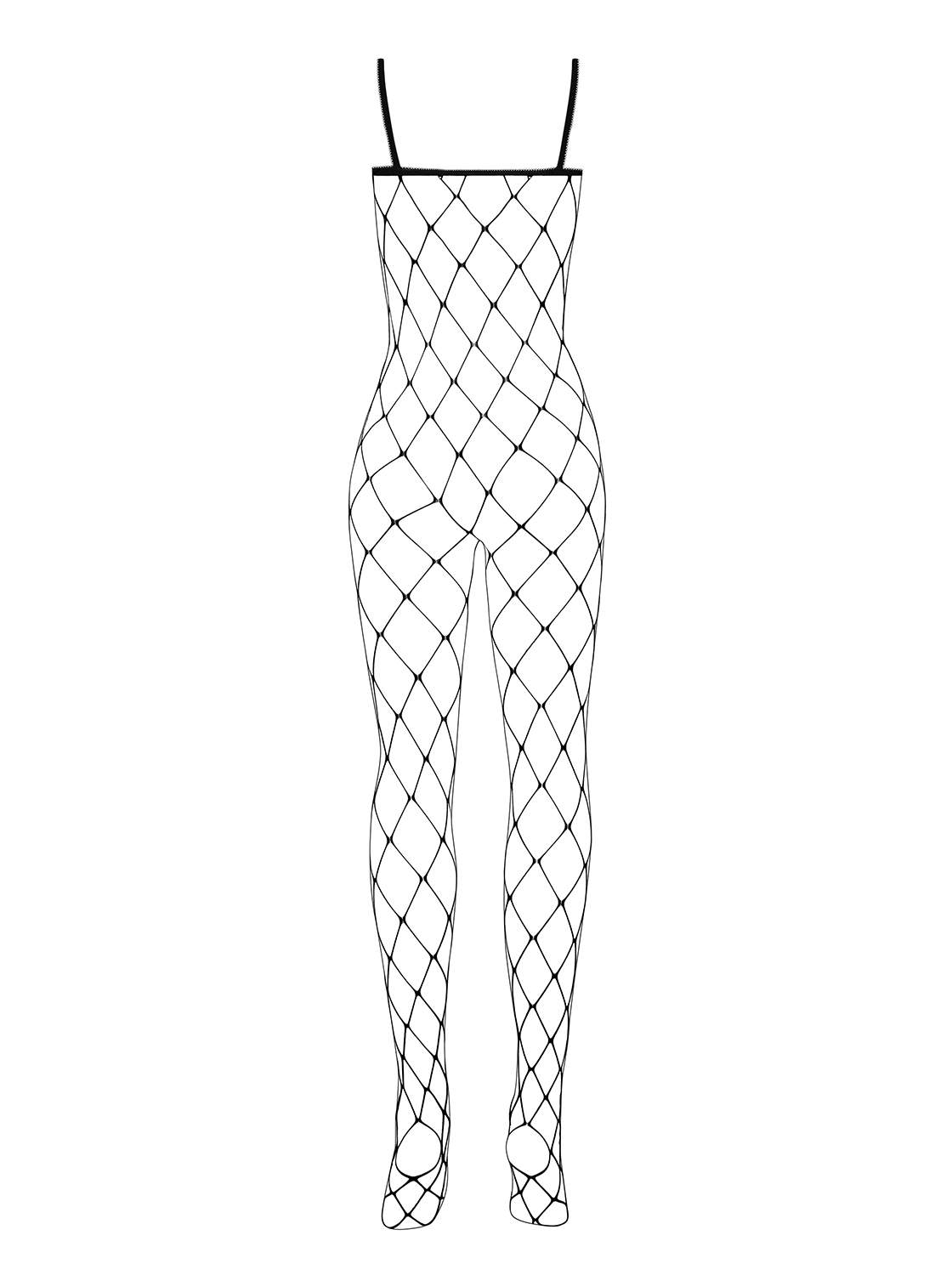 Ekstrawagancki czarny kostium Obsessive N102 typu fishnet