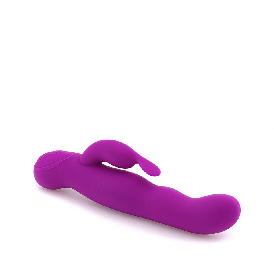 Fioletowy rotacyjny wibrator króliczek do stymulacji łechtaczki i pochwy