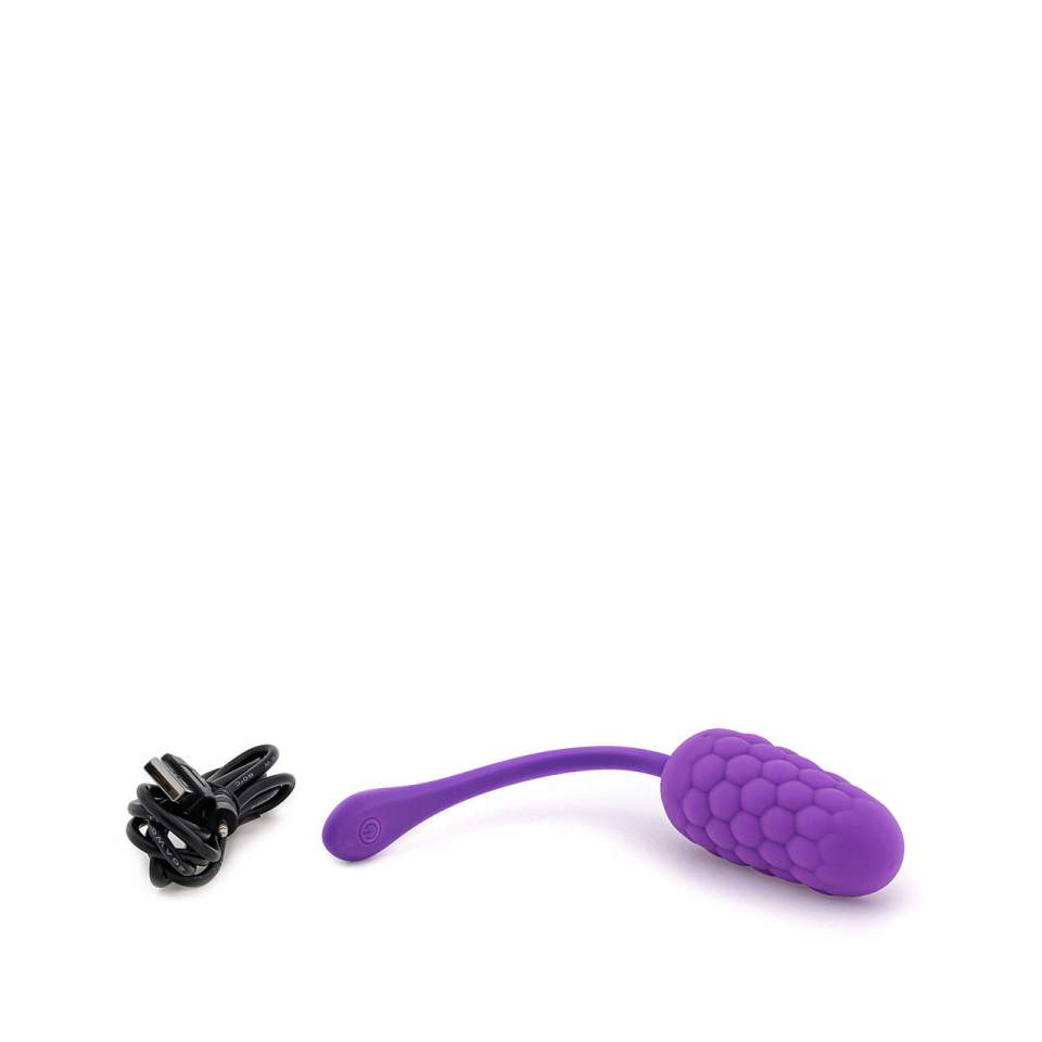 Fioletowe wibrujące jajko o kształcie szyszki