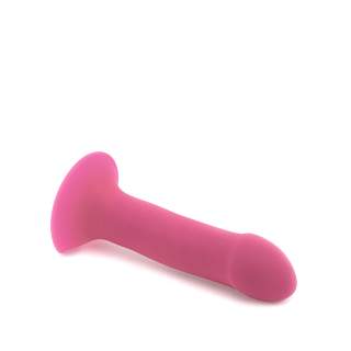 Różowe silikonowe dildo z przyssawką - 15 cm