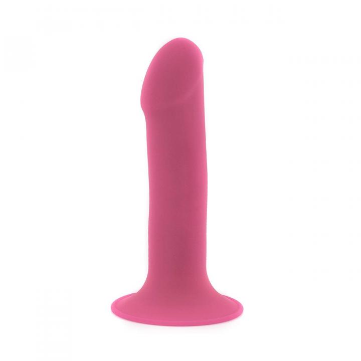 Różowe silikonowe dildo z przyssawką – 15 cm