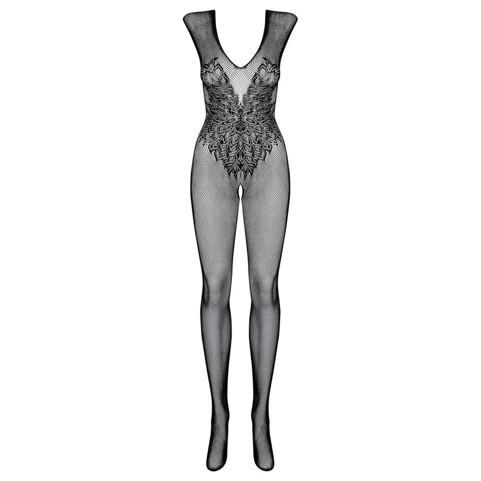 Kokieteryjny czarny siateczkowy kostium Obsessive N112