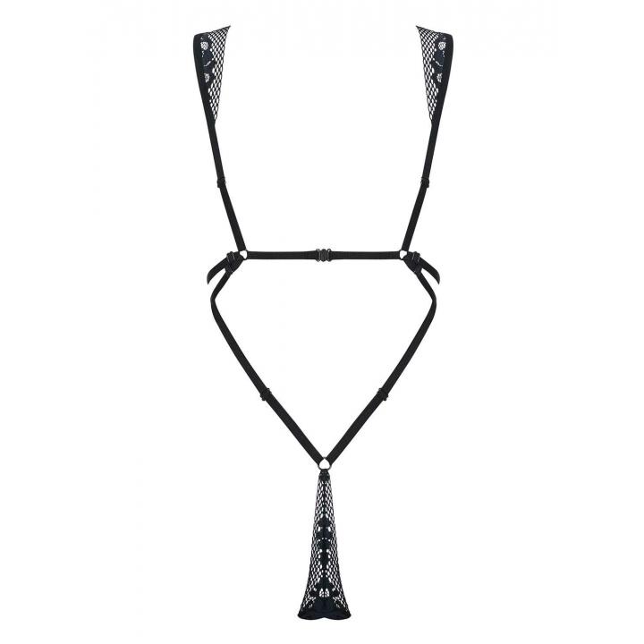 Koronkowe czarne body Obsessive Figurea