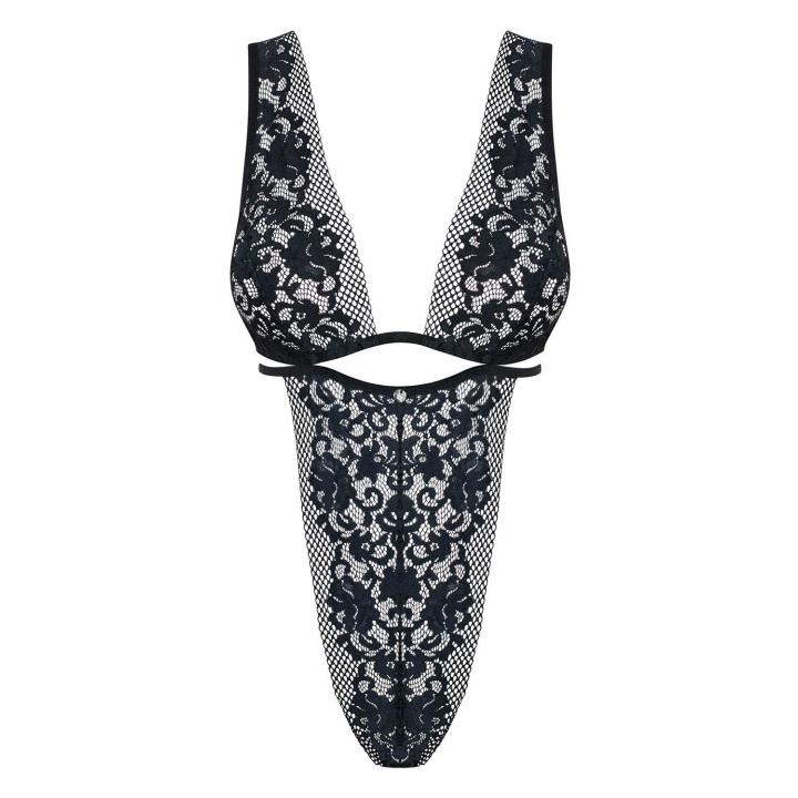 Koronkowe czarne body Obsessive Figurea