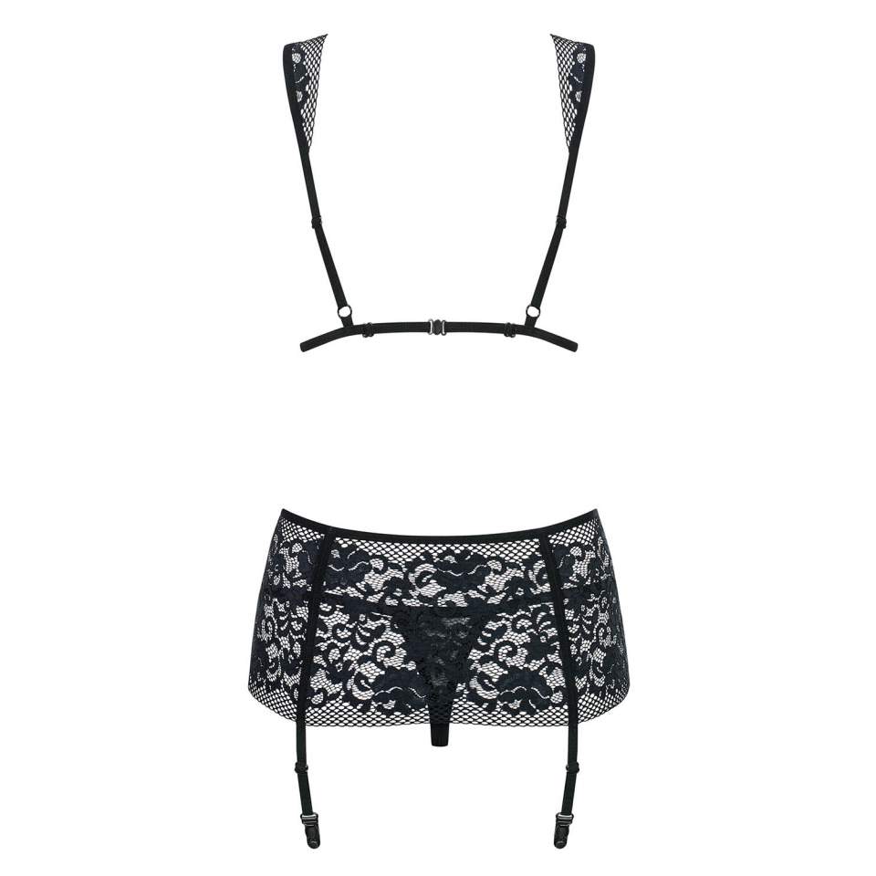Koronkowy czarny komplet Obsessive Figurea