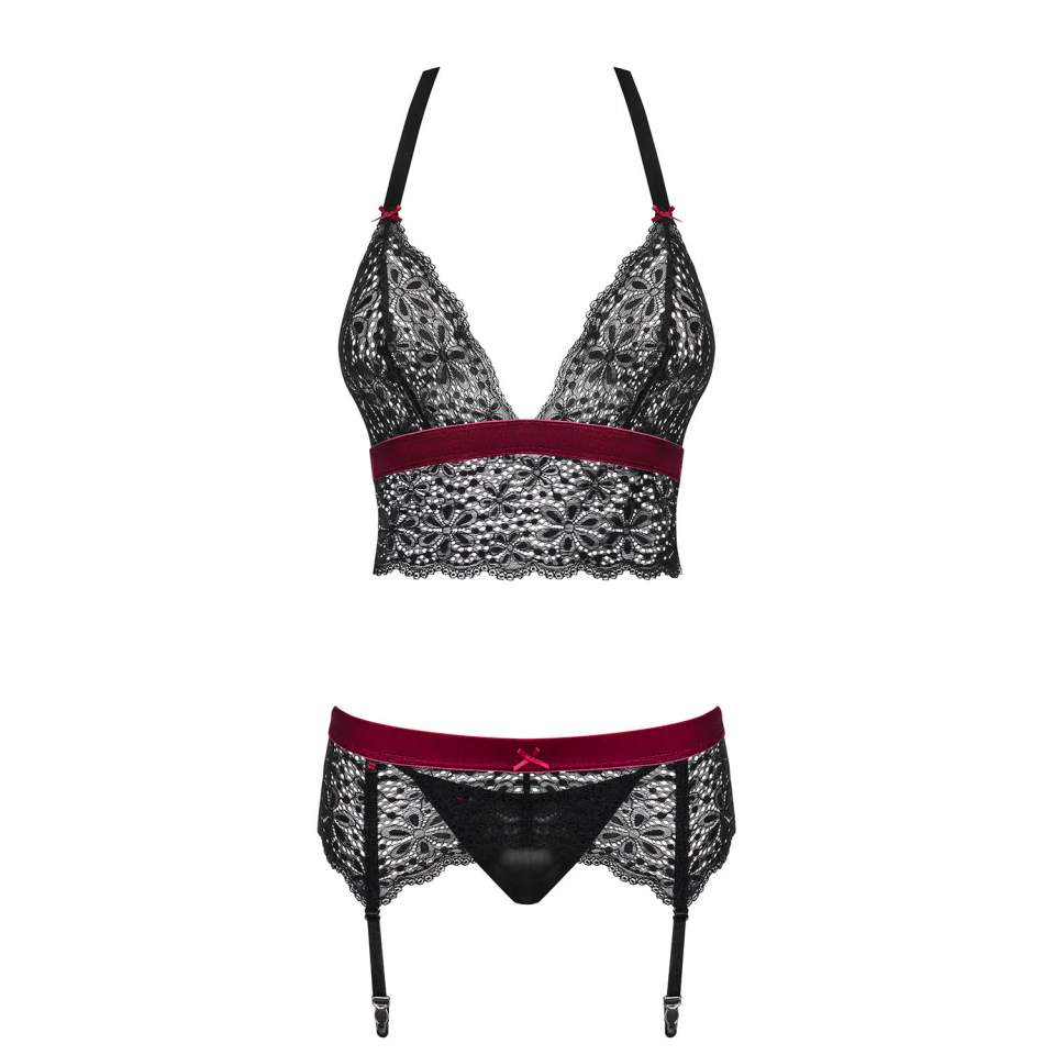 Zmysłowy trzyczęściowy komplet Obsessive Rossita