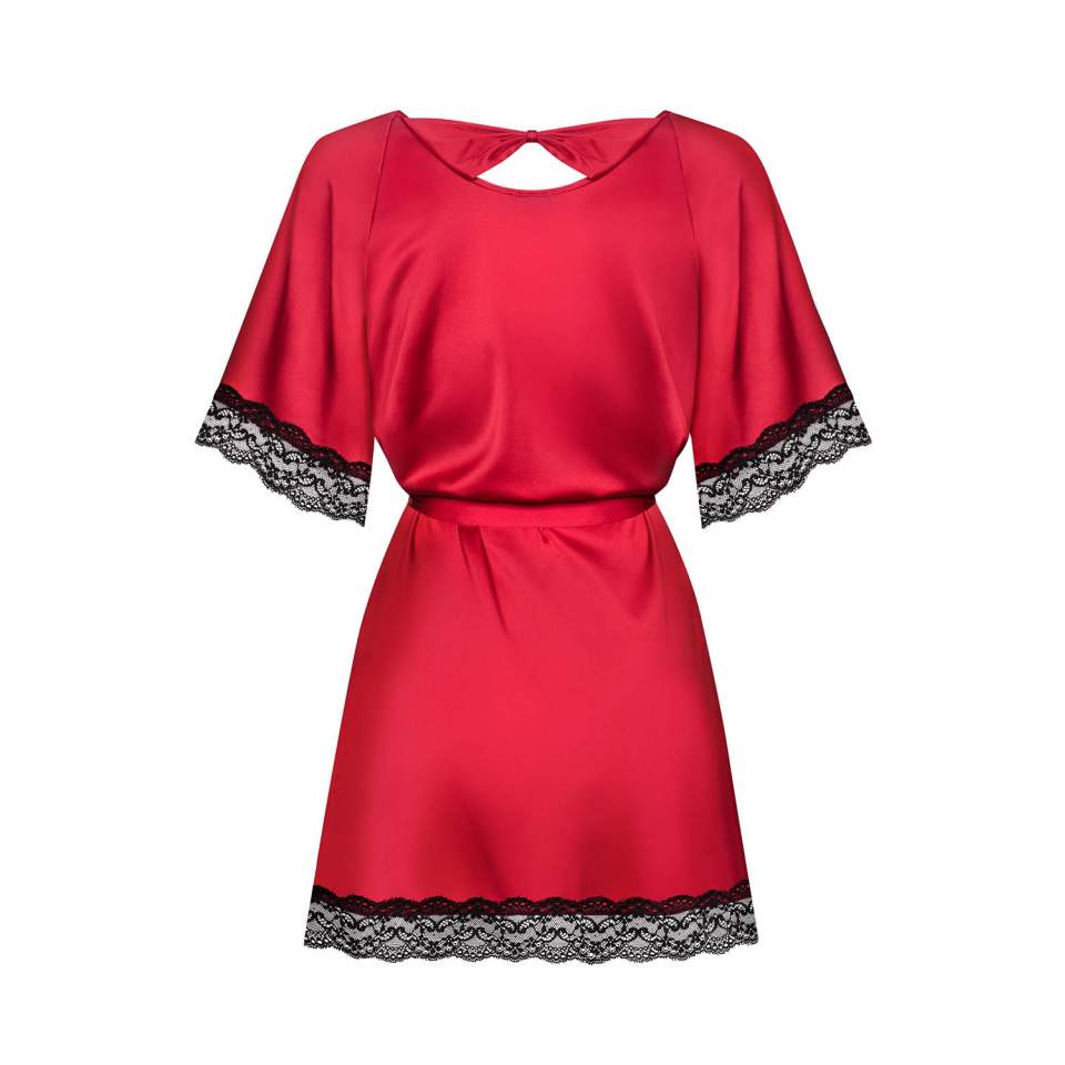 Czerwony satynowy szlafrok Obsessive Sensuelia