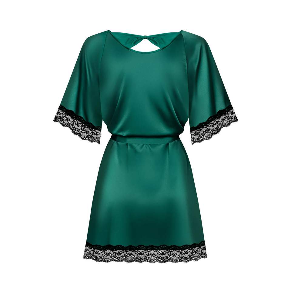 Zielony satynowy szlafrok Obsessive Sensuelia