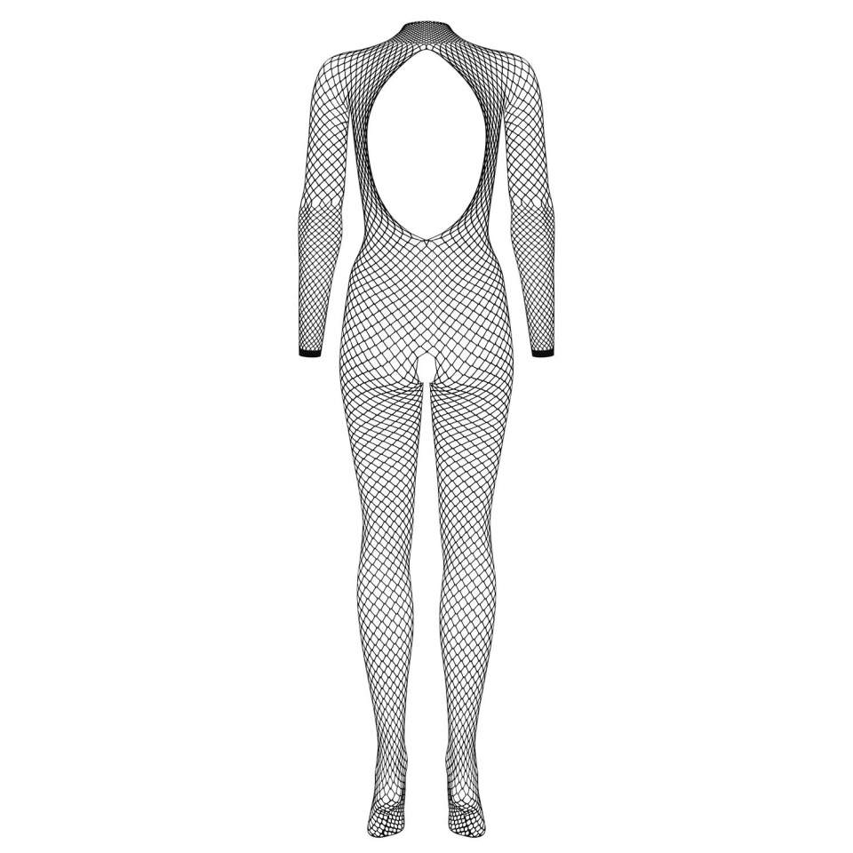 Przyciągający wzrok czarny siateczkowy kostium Obsessive N121