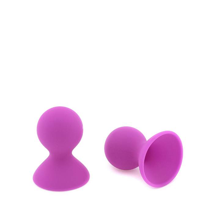 Fioletowe silikonowe pompki do sutków z mocną przyssawką – średnica 5,4 cm