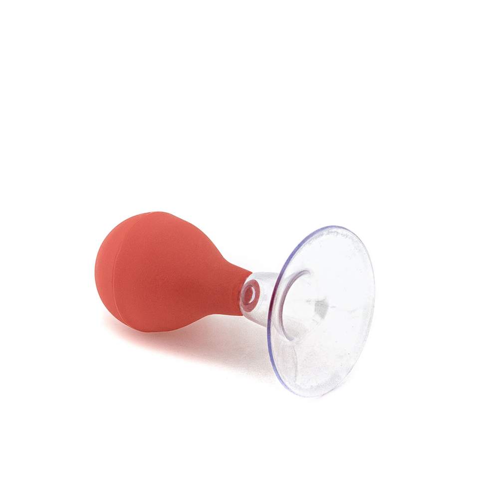 Czerwona ręczna pompka na sutki, brodawki, piersi 