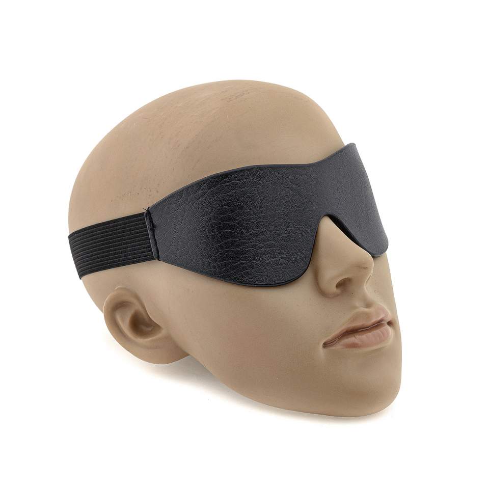 Czarna opaska na oczy z imitacji skóry