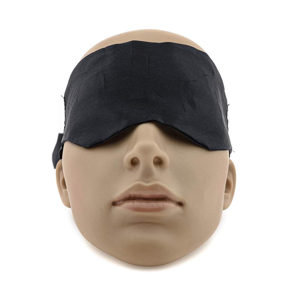 Czarna materiałowa opaska na oczy wiązana