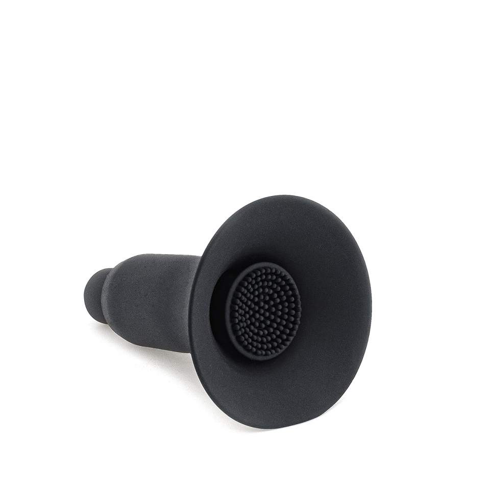 Czarna silikonowa pompka do sutków z wibracjami dla kobiet