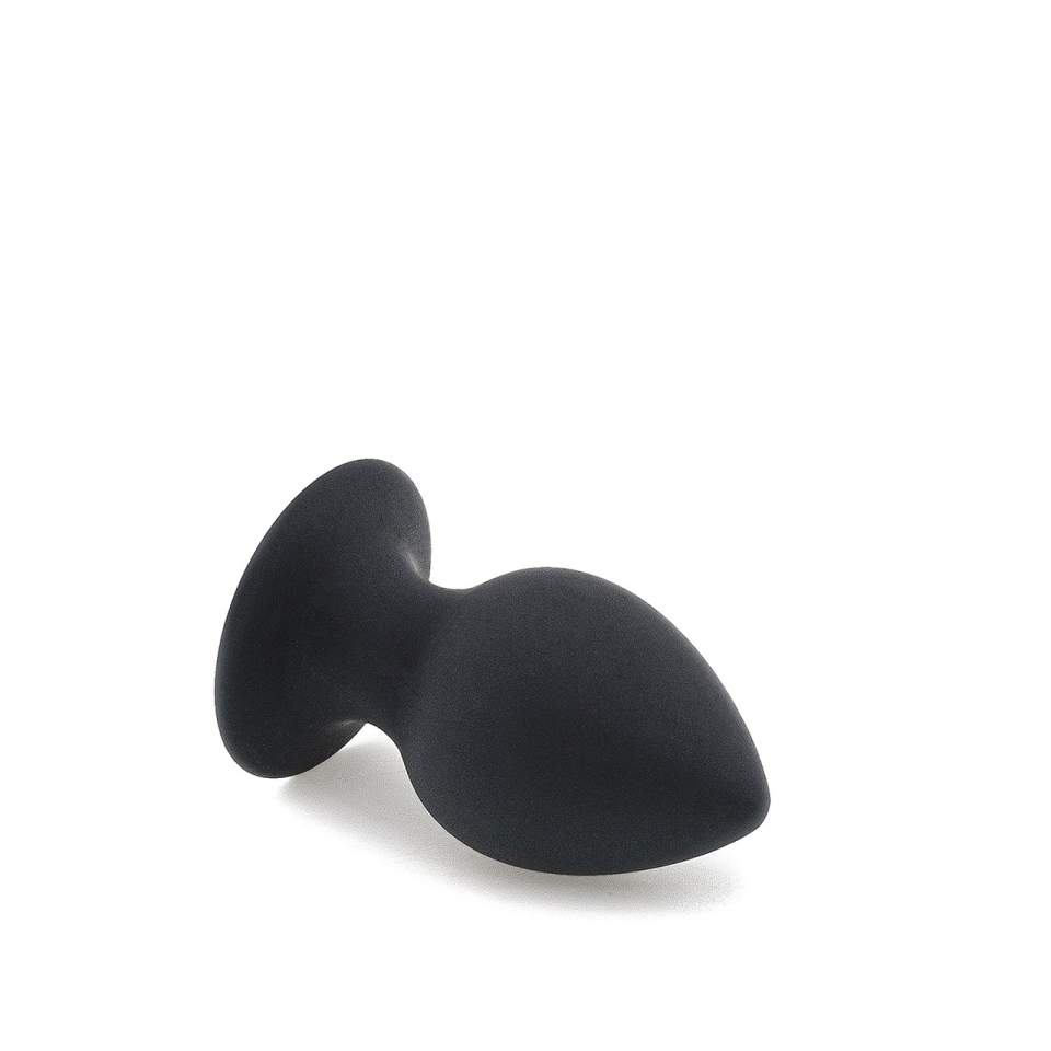 Czarny mały silikonowy korek analny z przyssawką