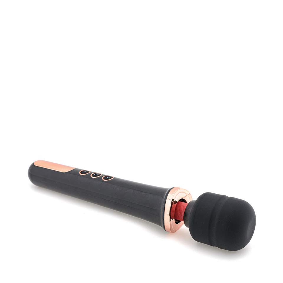 Bezprzewodowy czarny masażer ciała z silikonu