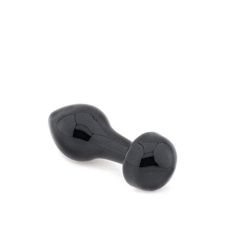 Czarny elegancki szklany korek analny Icicles No 44 - średnica 2,5 cm