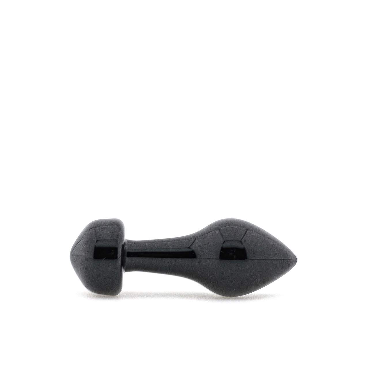 Czarny elegancki szklany korek analny Icicles No 44 - średnica 2,5 cm