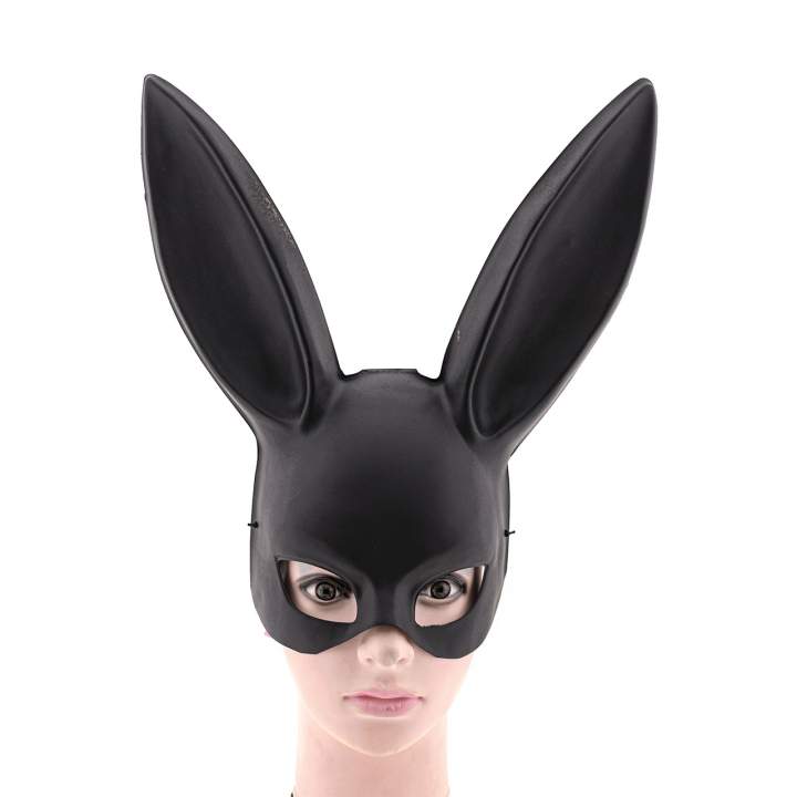 Czarna maska na twarz króliczka