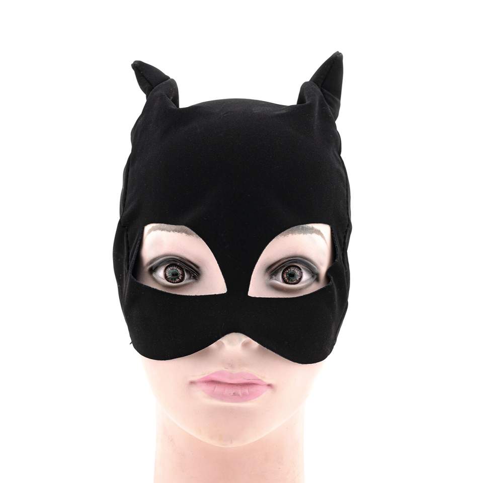 Czarna maska na twarz kot 