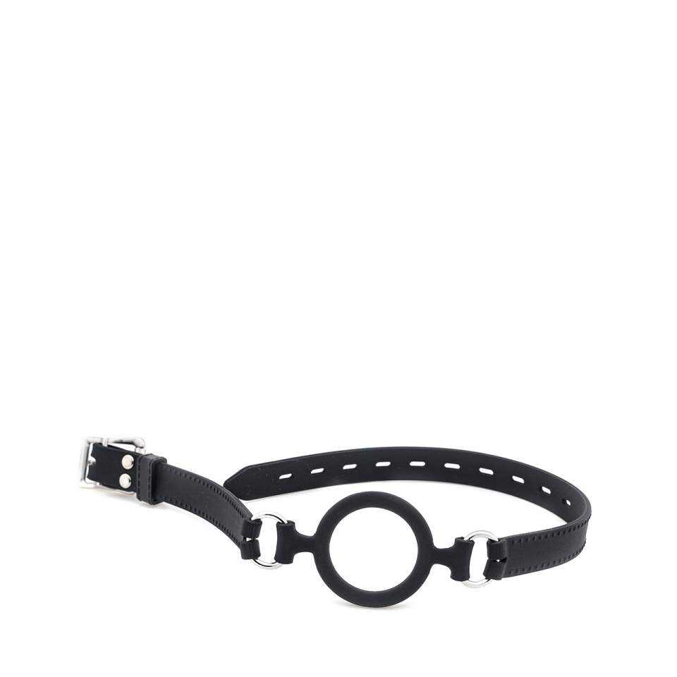 Czarny silikonowy knebel w kształcie pierścienia – 5 cm