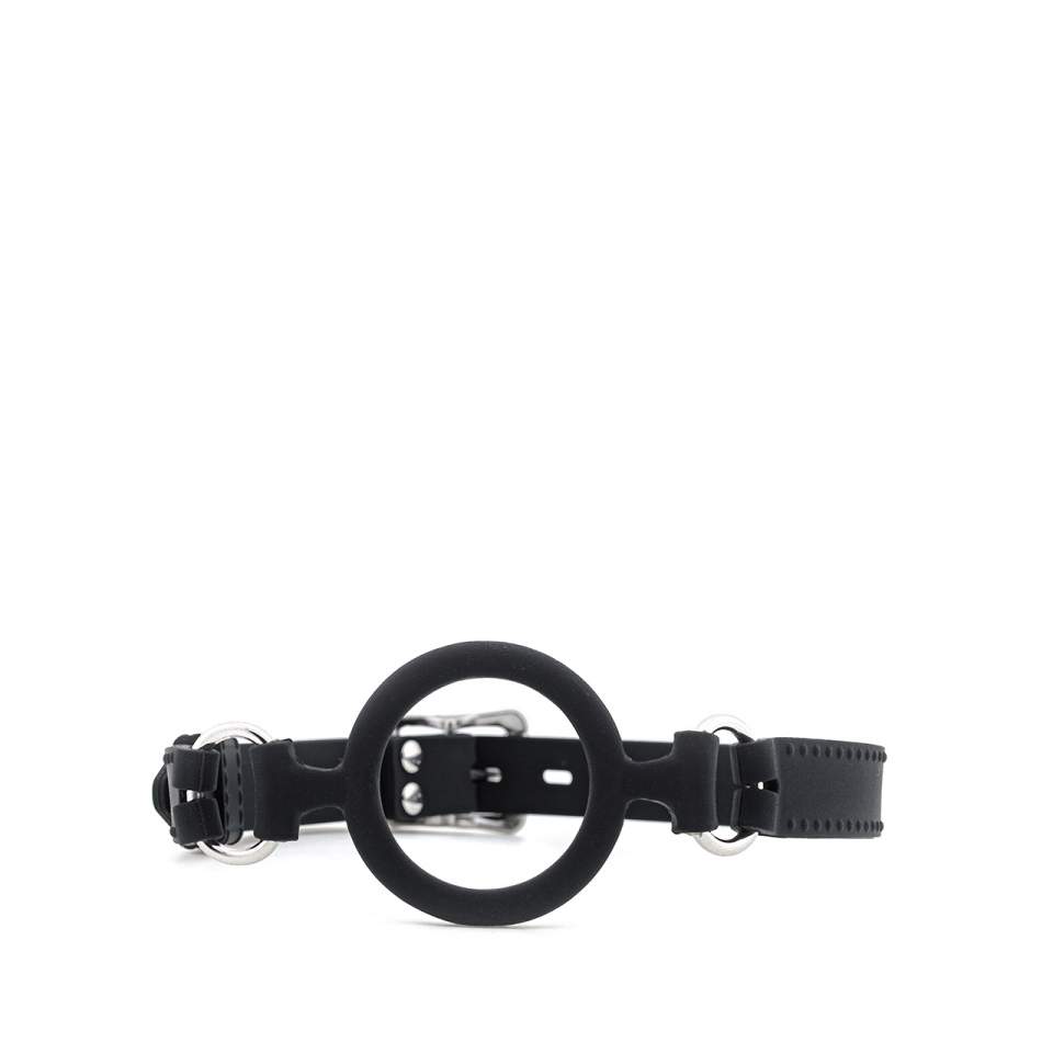 Czarny silikonowy knebel w kształcie pierścienia – 5 cm
