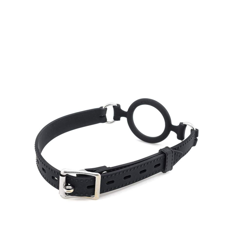Czarny silikonowy knebel w kształcie pierścienia – 5 cm