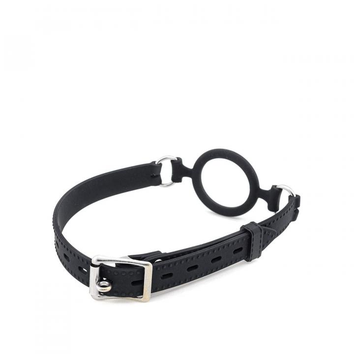 Czarny silikonowy knebel w kształcie pierścienia – 5 cm