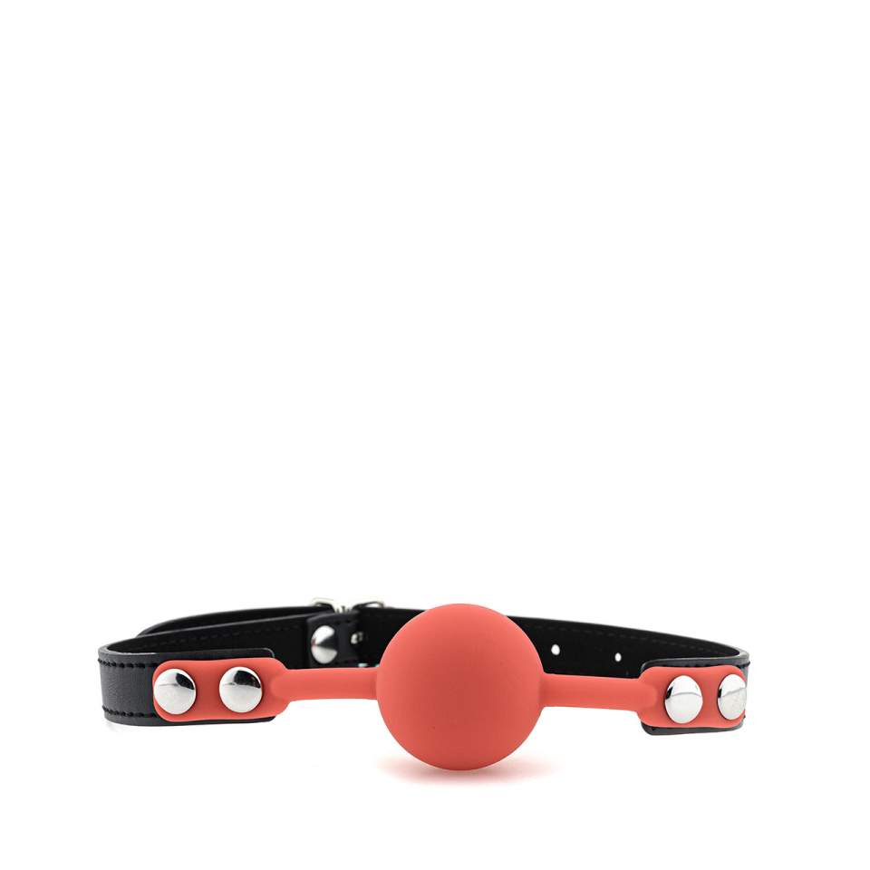 Czerwony silikonowy knebel z regulacją – 4 cm