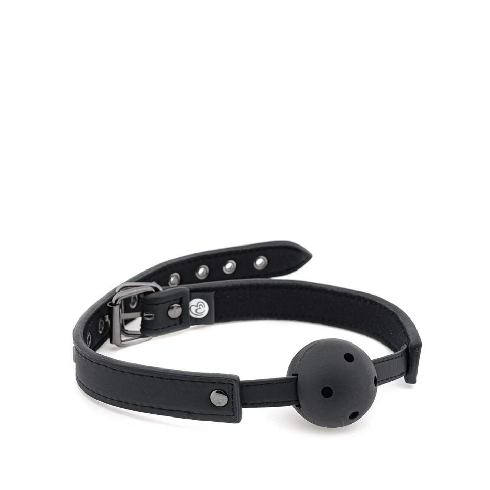 Czarny metalowy knebel z otworami powietrznymi – 4,5 cm