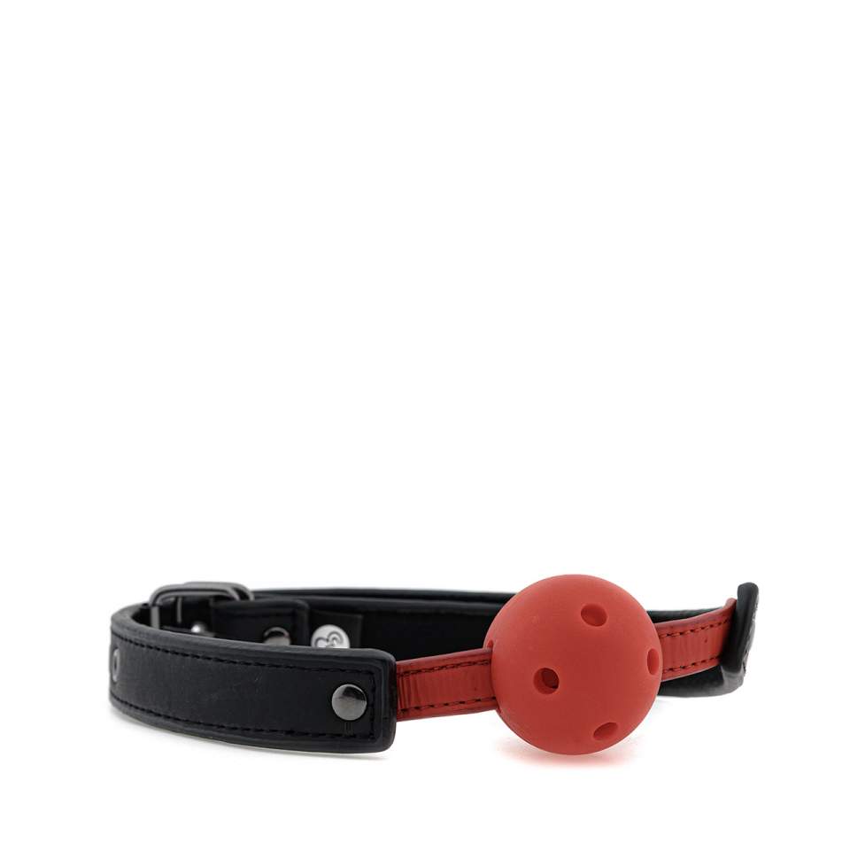 Czerwony plastikowy knebel z otworami powietrznymi – 4,5 cm