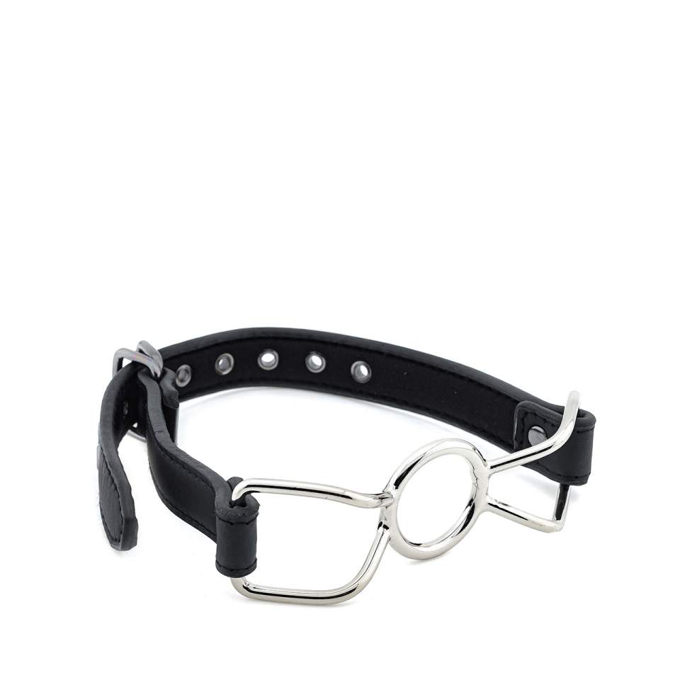 Czarny metalowy knebel w kształcie pierścienia  – 4,1 cm