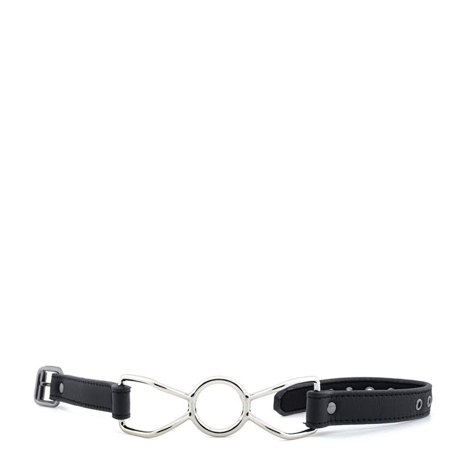 Czarny metalowy knebel w kształcie pierścienia  – 4,1 cm