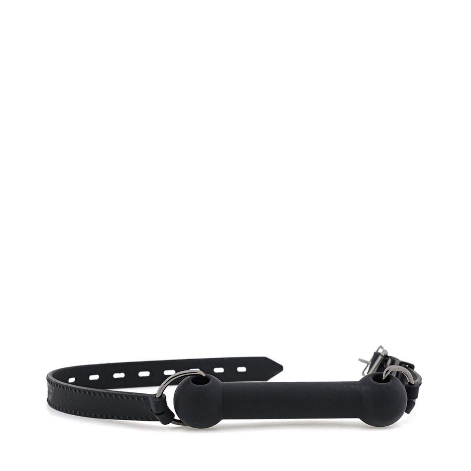 Czarny silikonowy knebel do zabawy Pony Play  – 1,7 cm