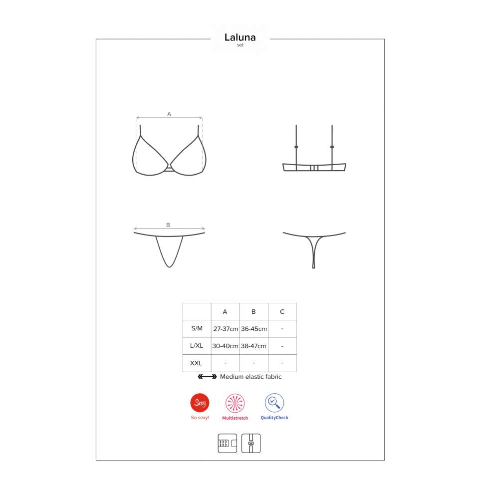 Czarny seksowny komplet Obsessive Laluna