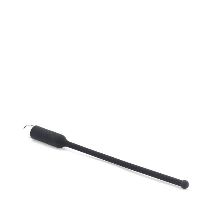 Czarny silikonowy dilator z wibracjami dla mężczyzn – 18,7 cm