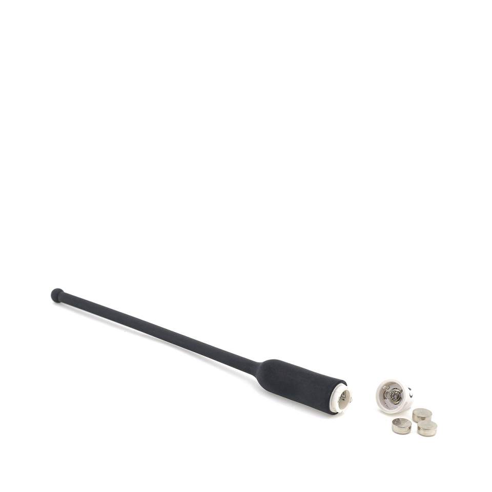 Czarny silikonowy dilator z wibracjami dla mężczyzn – 18,7 cm