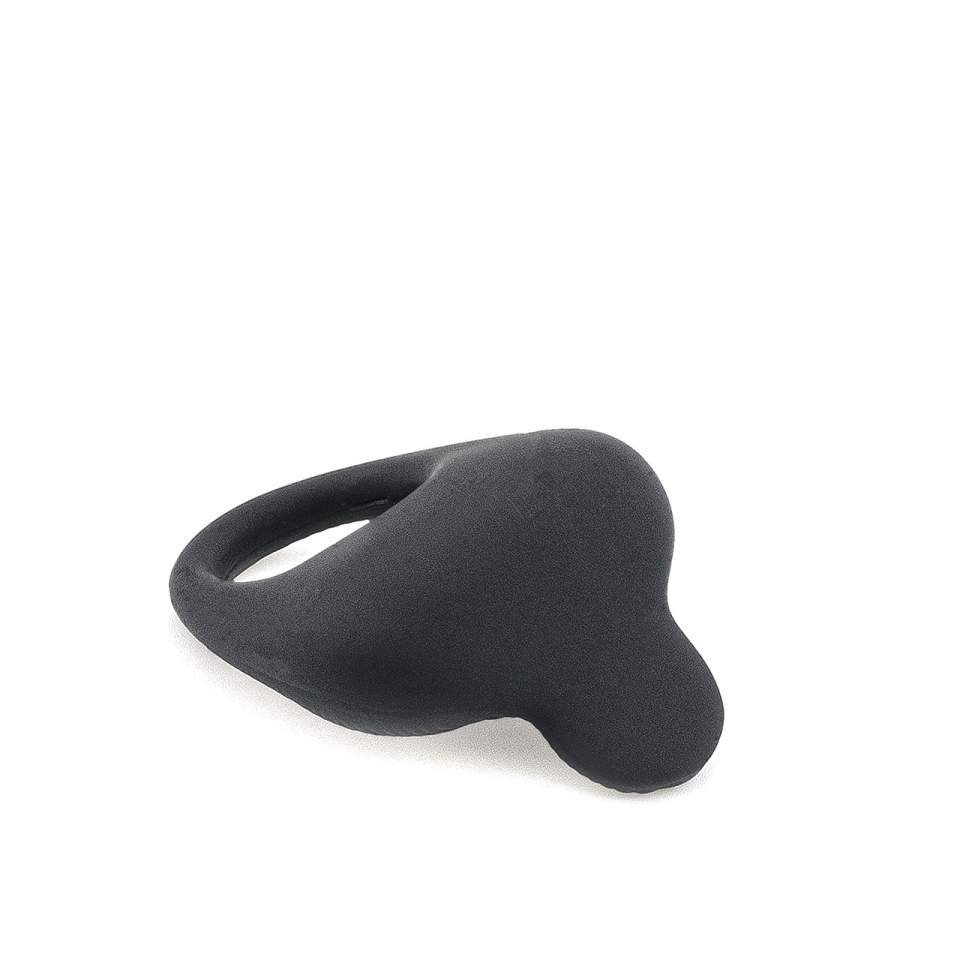 Czarny wibrujący silikonowy pierścień erekcyjny 2,5 cm ze stymulacją łechtaczki