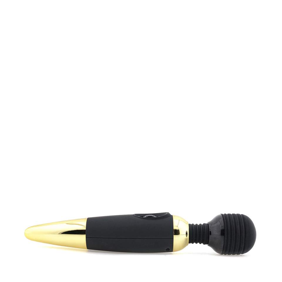 Czarny stylowy masażer do ciała z regulacją wibracji