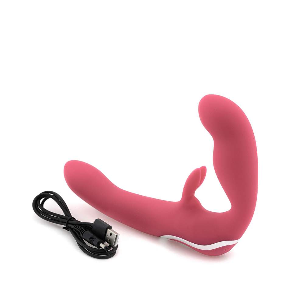 Różowy dwustronny strapon Happy Rabbit Strapless Strap On